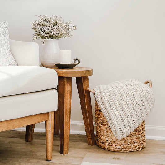 Large Hyacinth Standing Basket Set with Handles