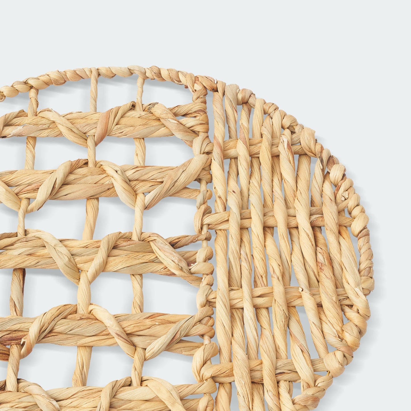 Set of 3 Oversized Open Weave Water Hyacinth Wall Decor