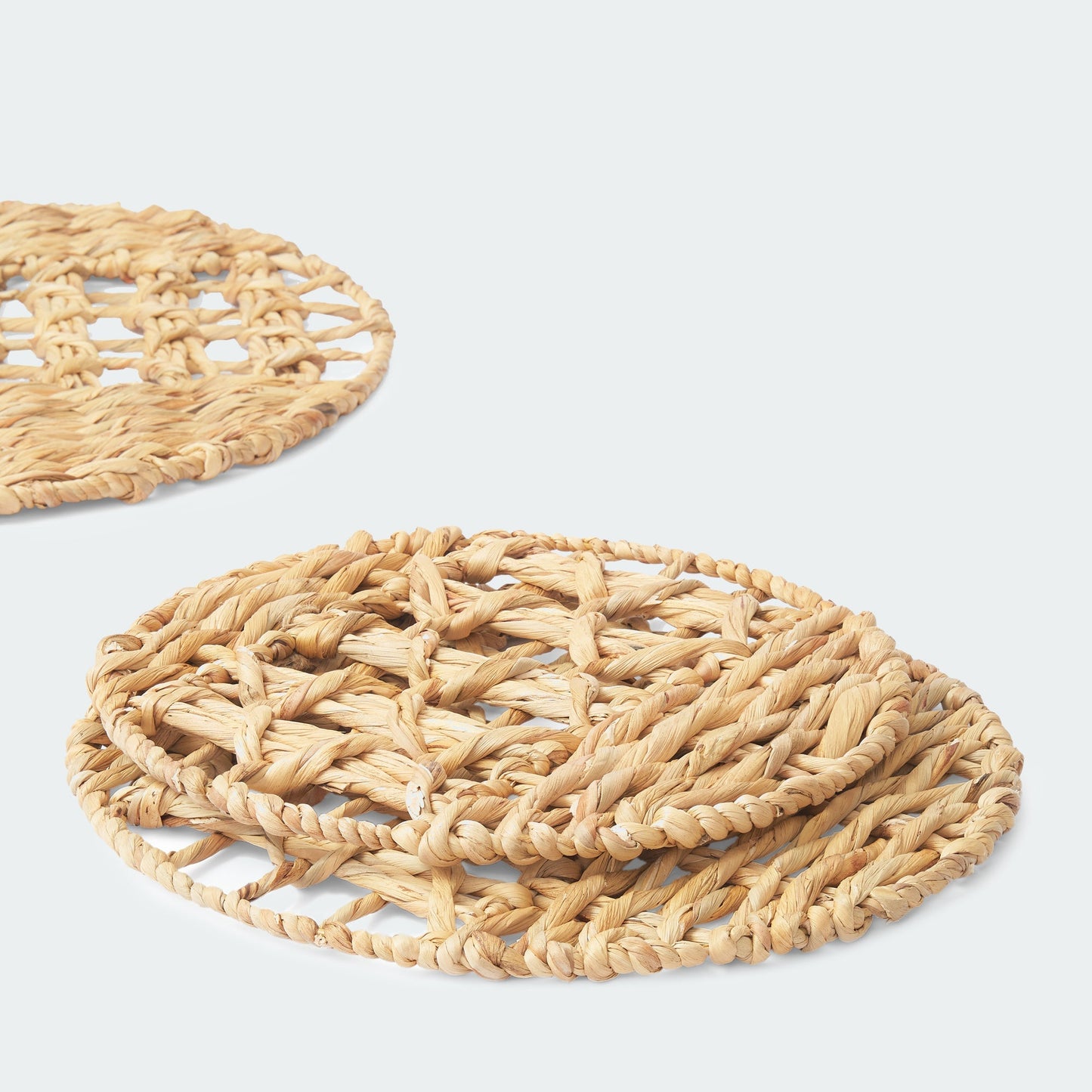 Set of 3 Oversized Open Weave Water Hyacinth Wall Decor