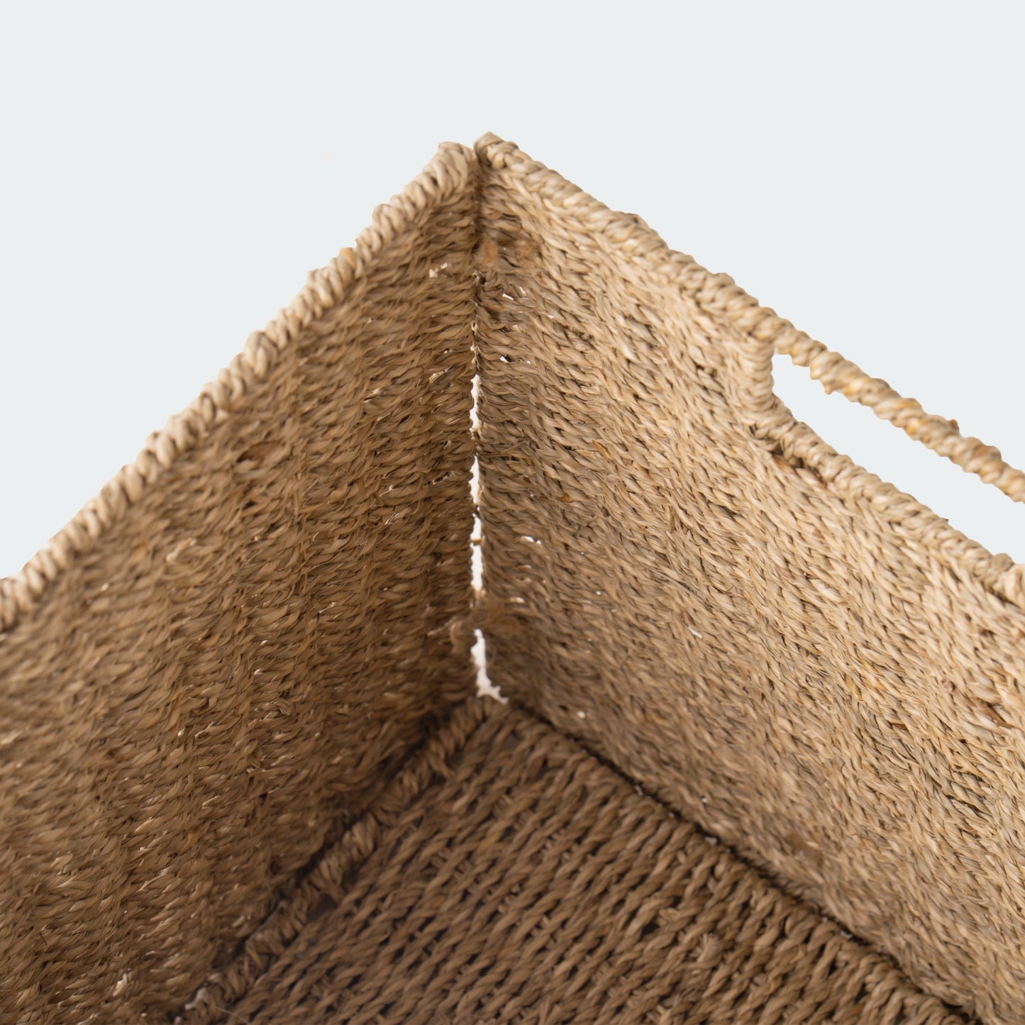 Cube Seagrass Wicker Basket With Linen Set of 2