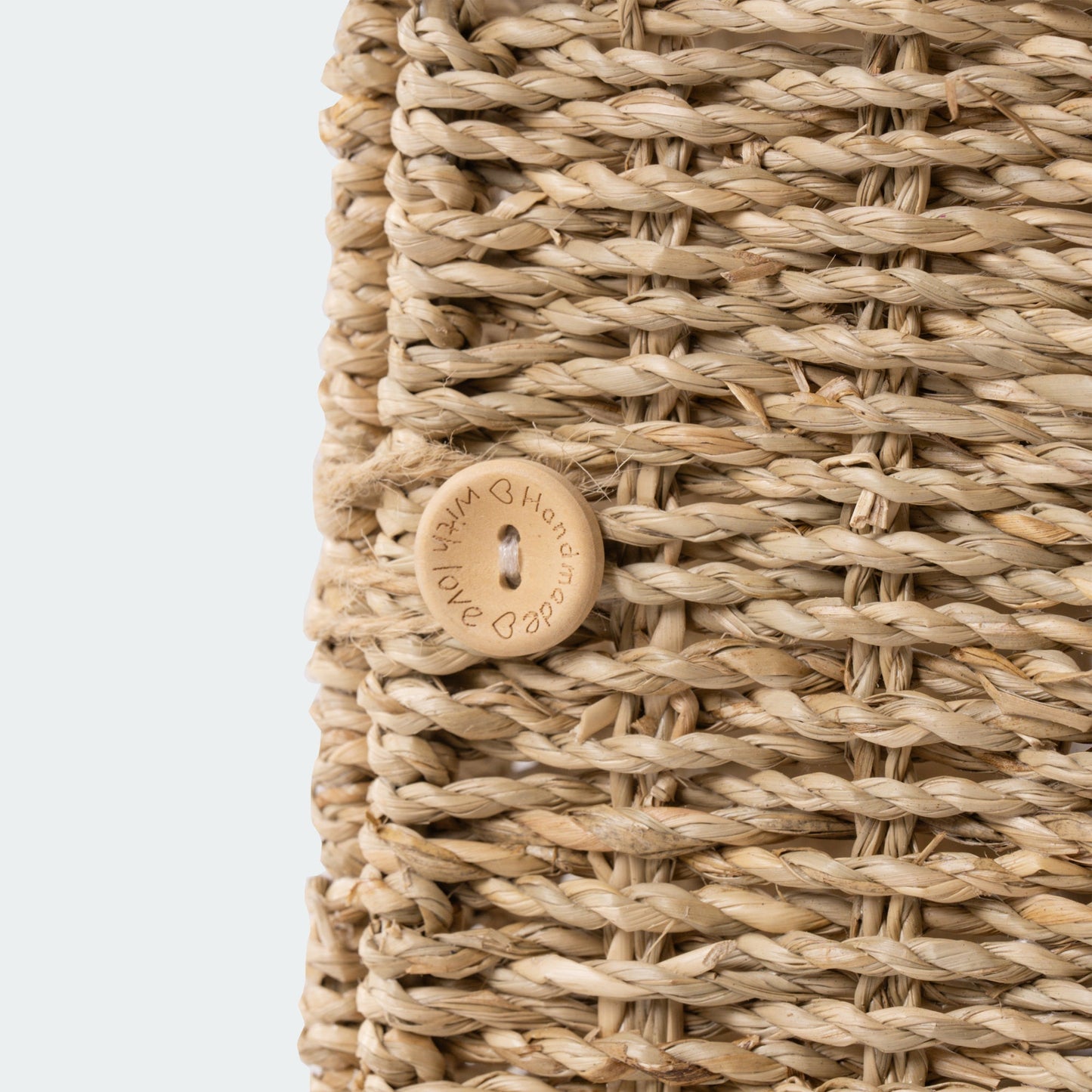Cube Seagrass Wicker Basket With Linen Set of 2