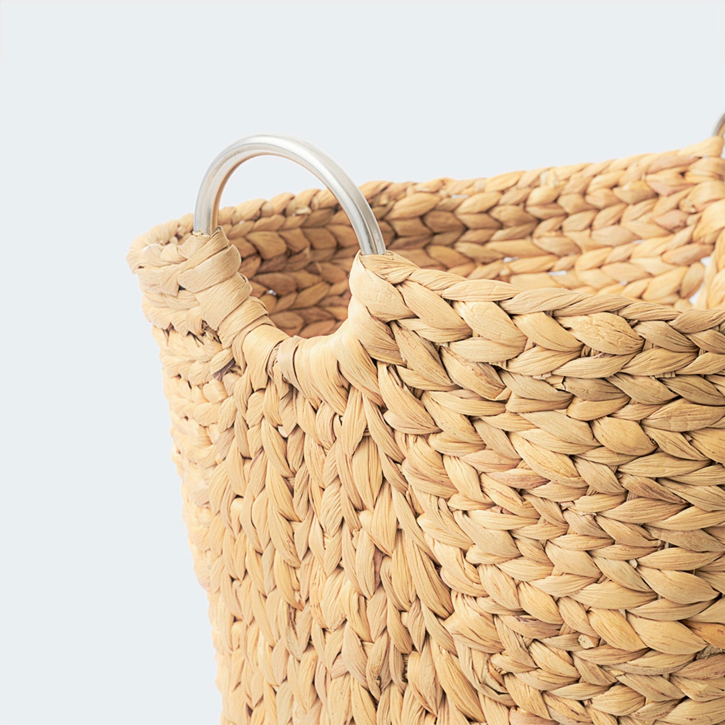 Natural Brown Standing Basket with Handles