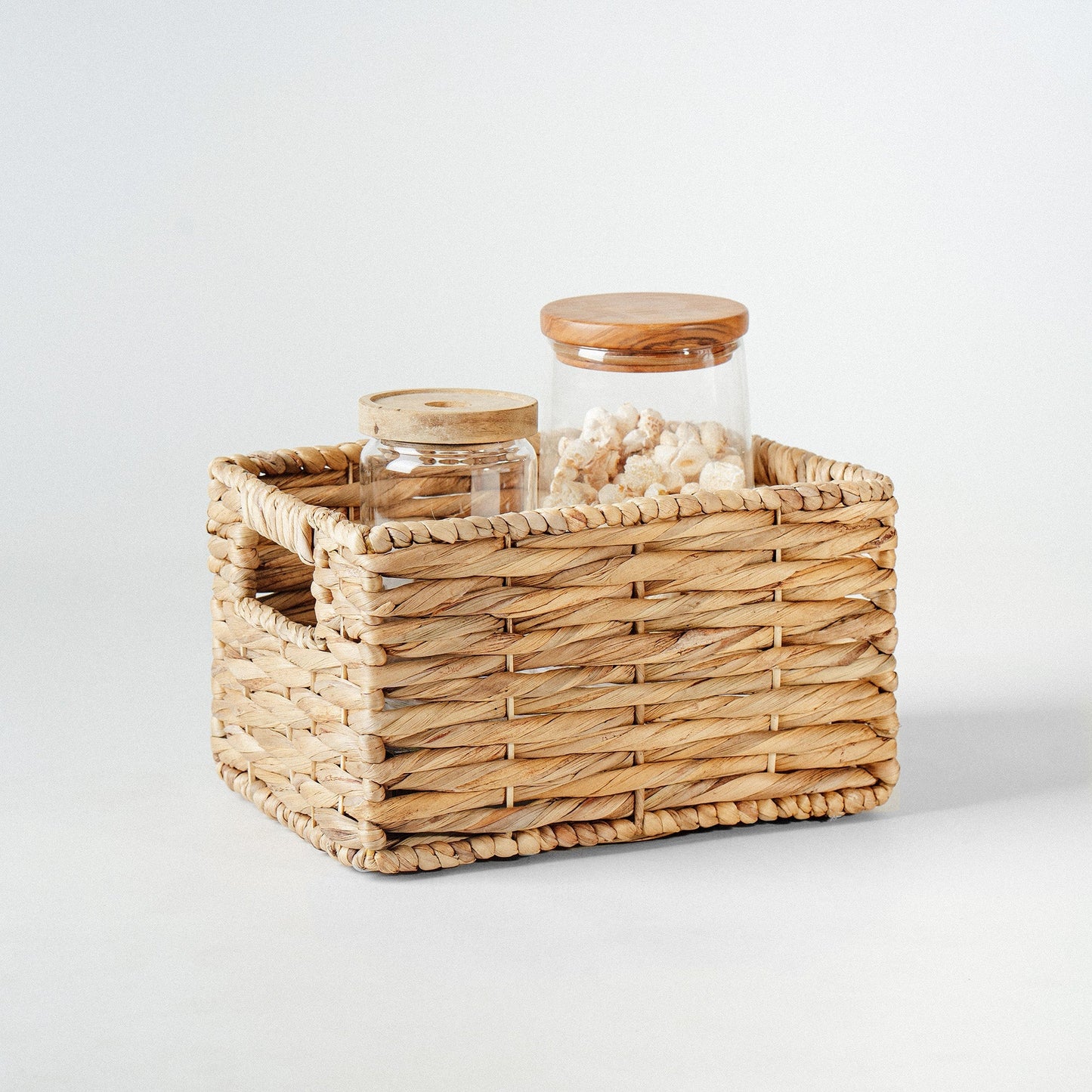 Rectangular Water Hyacinth Basket, Set of 3