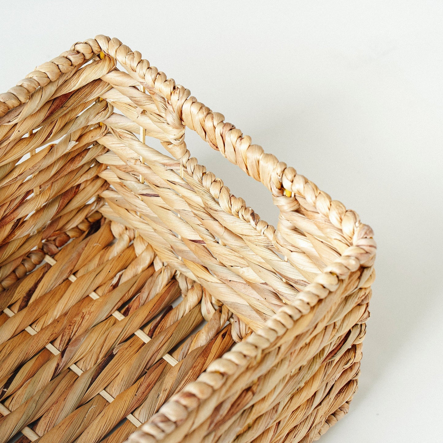 Rectangular Water Hyacinth Basket, Set of 3
