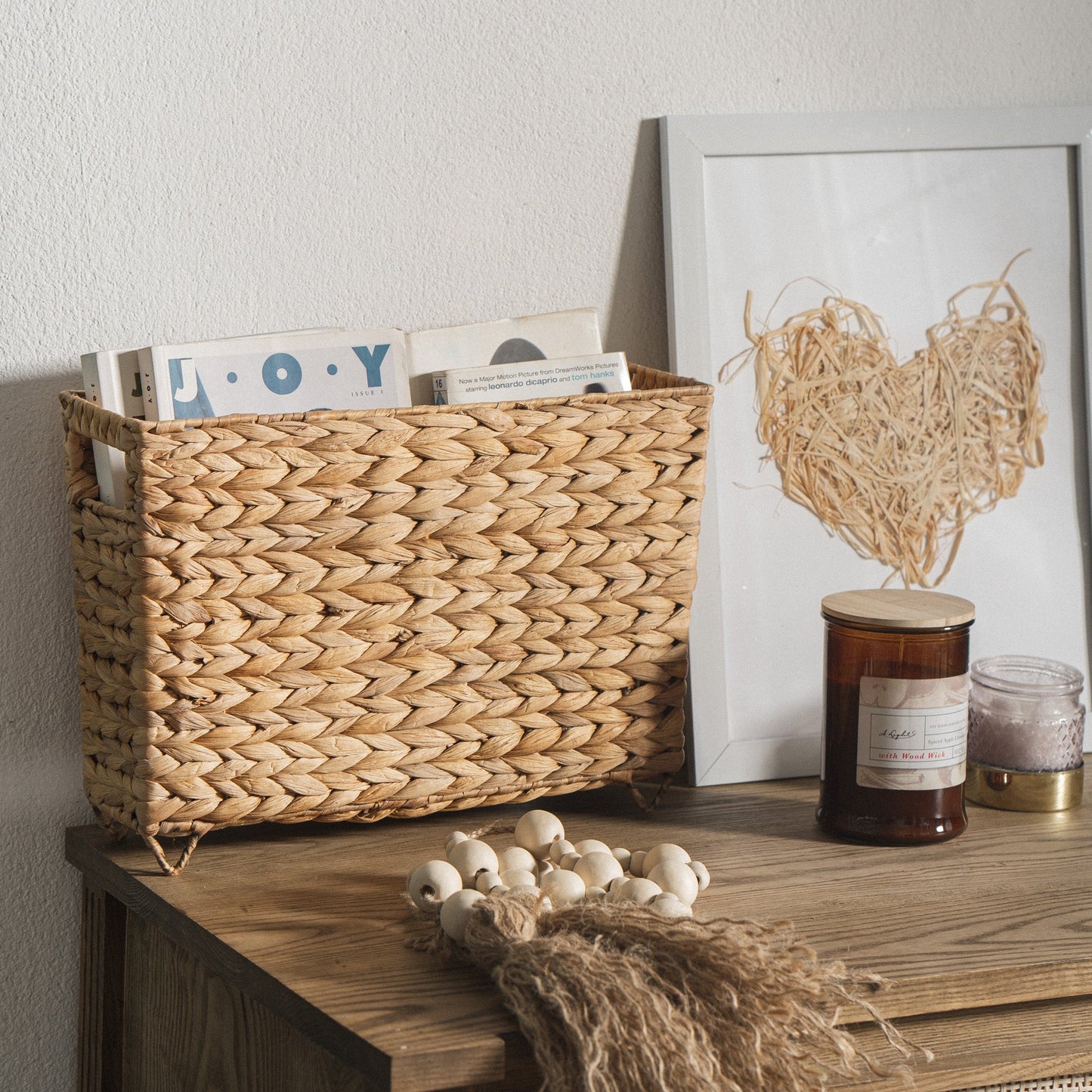 Water Hyacinth Rectangular Magazine Basket