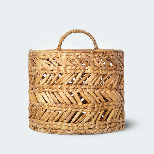 Water Hyacinth Wall Basket Decor With Handles