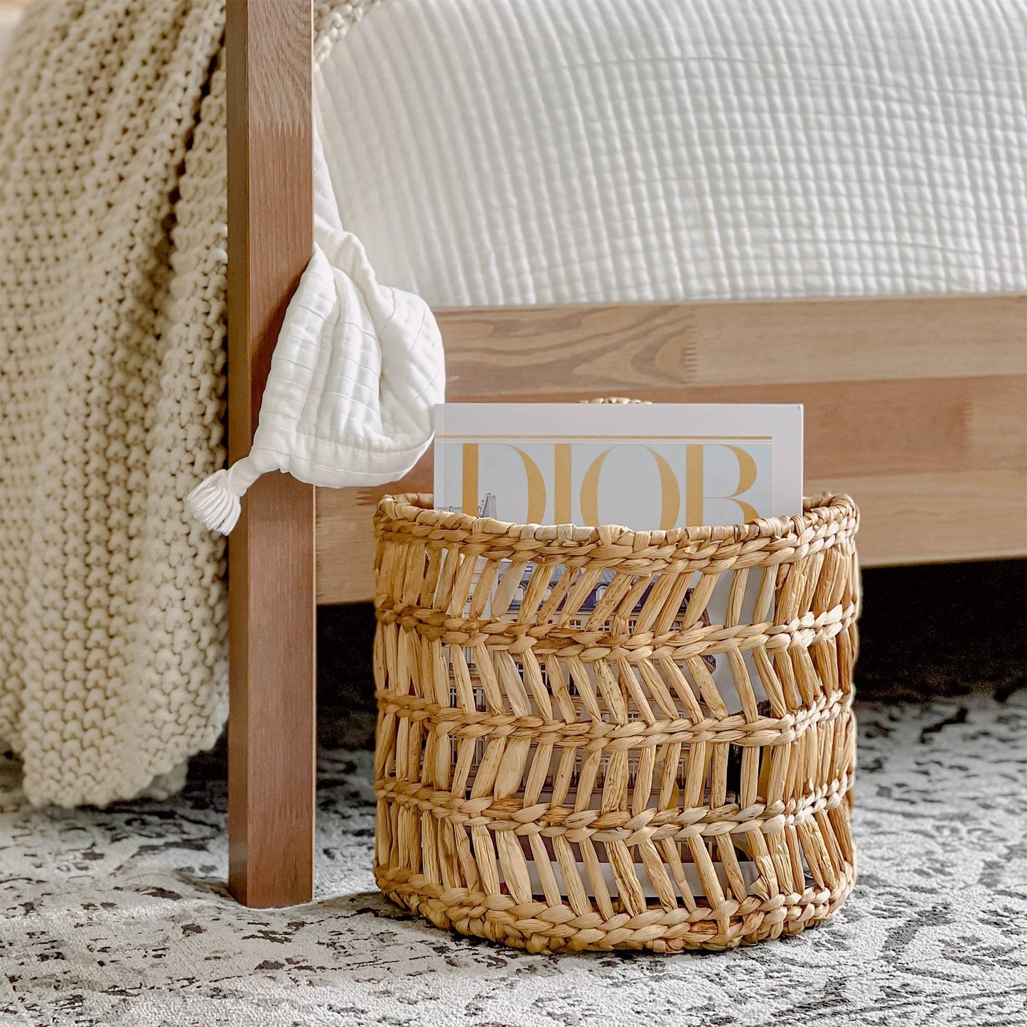 Water Hyacinth Wall Basket Decor With Handles