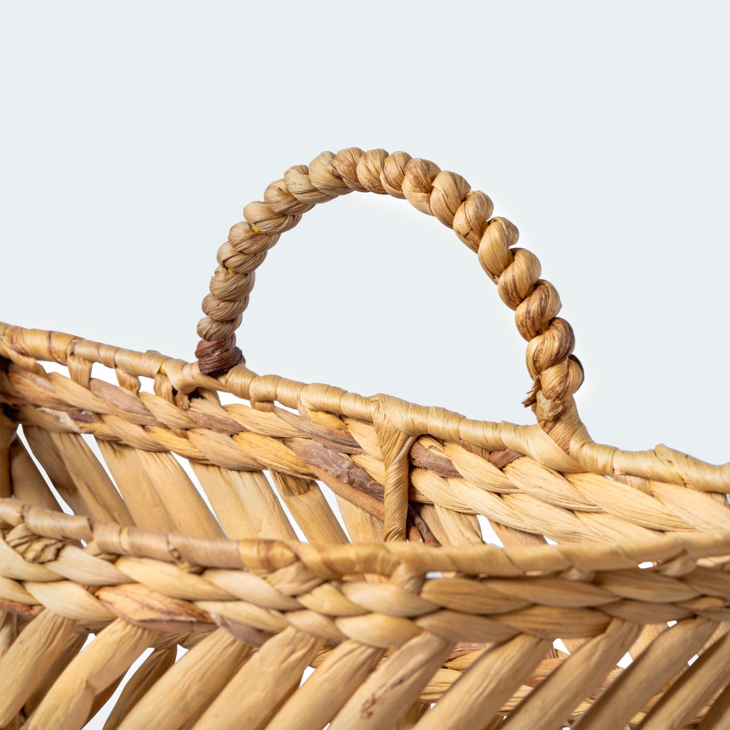 Water Hyacinth Wall Basket Decor With Handles